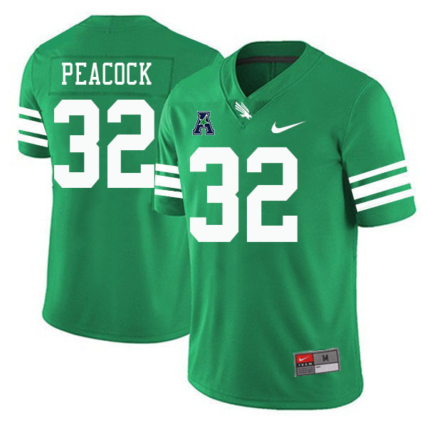 #32 Case Peacock North Texas Mean Green College Football Jerseys Stitched-Green